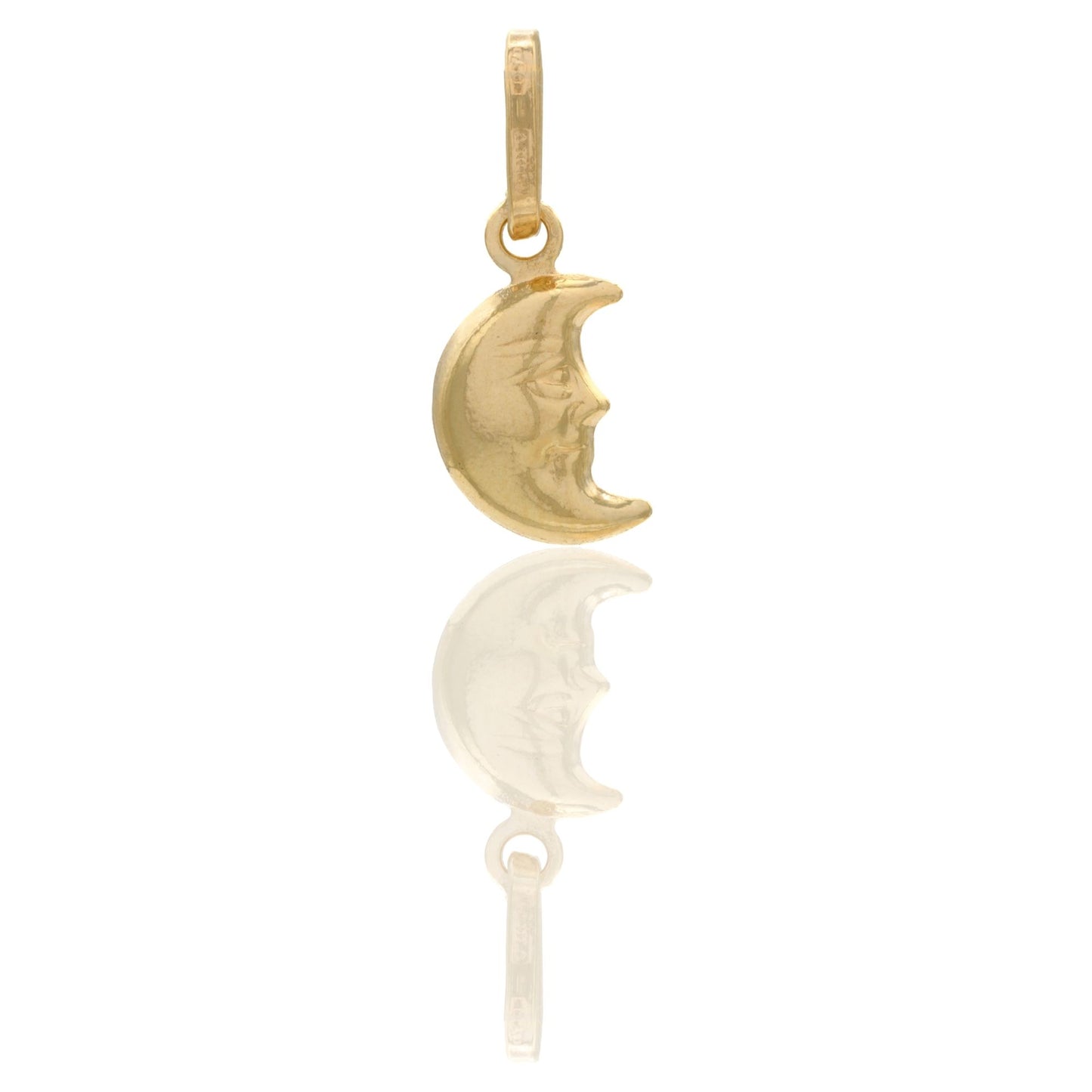 Ciondolo Oro Giallo Oro 18 carati Luna Bombata Solo Oro cm.2,7