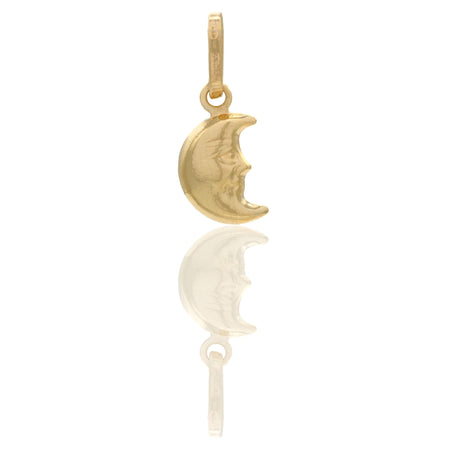Ciondolo Oro Giallo Oro 18 carati Luna Bombata Solo Oro cm.2,7