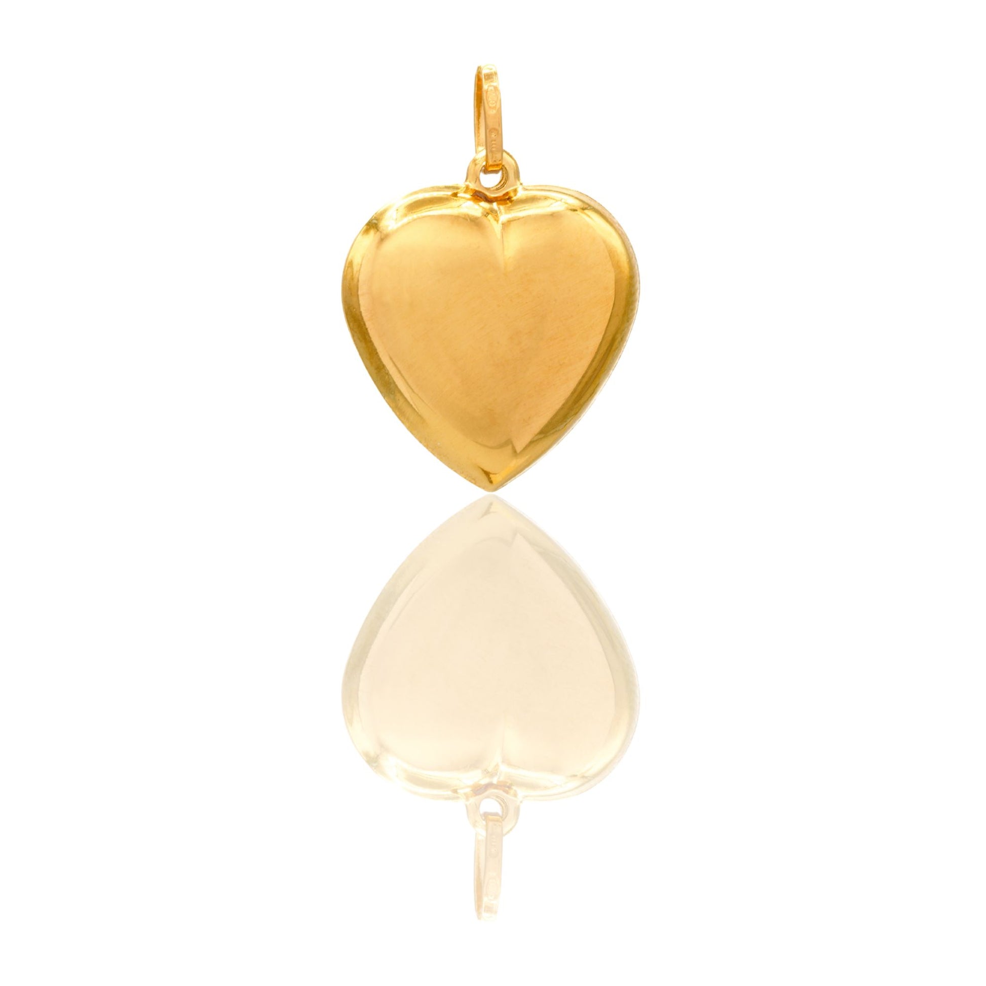 Ciondolo Oro Giallo Oro 18 carati Cuore piatto Solo Oro
