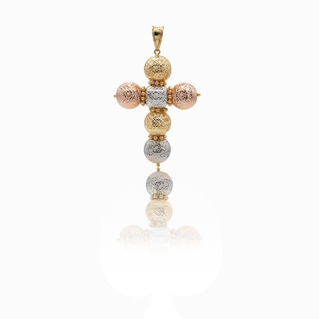 Ciondolo Oro Bianco, Oro Giallo, Oro Rosa Oro 18 carati Croce Milleluci Solo Oro cm.7x4,5