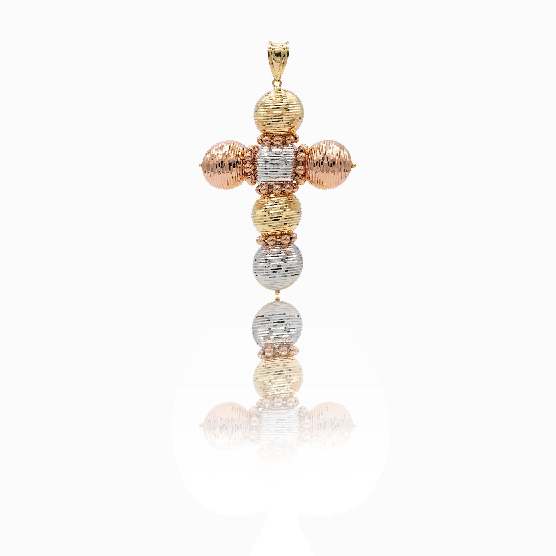 Ciondolo Oro Bianco, Oro Giallo, Oro Rosa Oro 18 carati Croce Milleluci Solo Oro 
