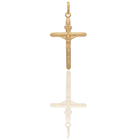Ciondolo Oro Giallo Oro 18 carati Croce Con Cristo   Solo Oro cm.3,7x2