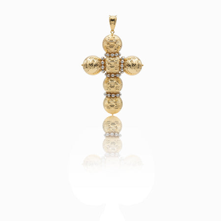 Ciondolo Oro Giallo Oro Bianco Oro 18 carati Croce Milleluci Solo Oro