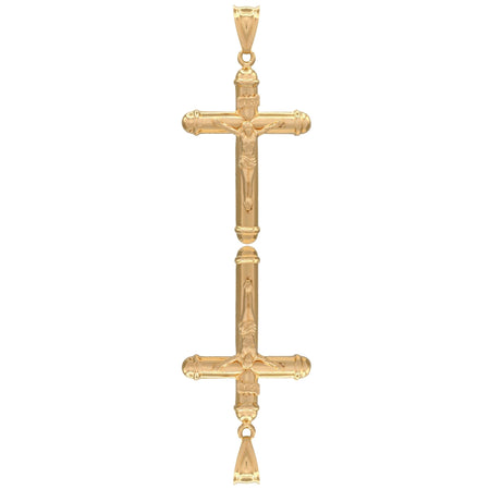 Ciondolo Oro Giallo Oro 18 carati Croce Cristo Pagnottella Solo Oro cm.5,8x3