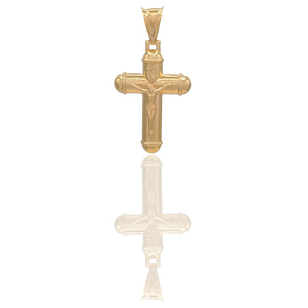 Ciondolo Oro Giallo Oro 18 carati Croce Cristo Pagnottella Solo Oro