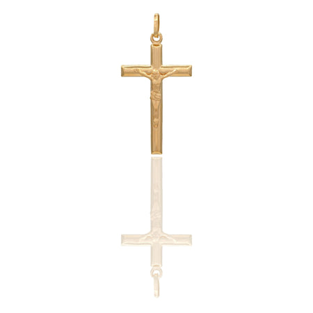 Ciondolo Oro Giallo Oro 18 carati Croce Cristo Tubolare Solo Oro cm.3,9x2