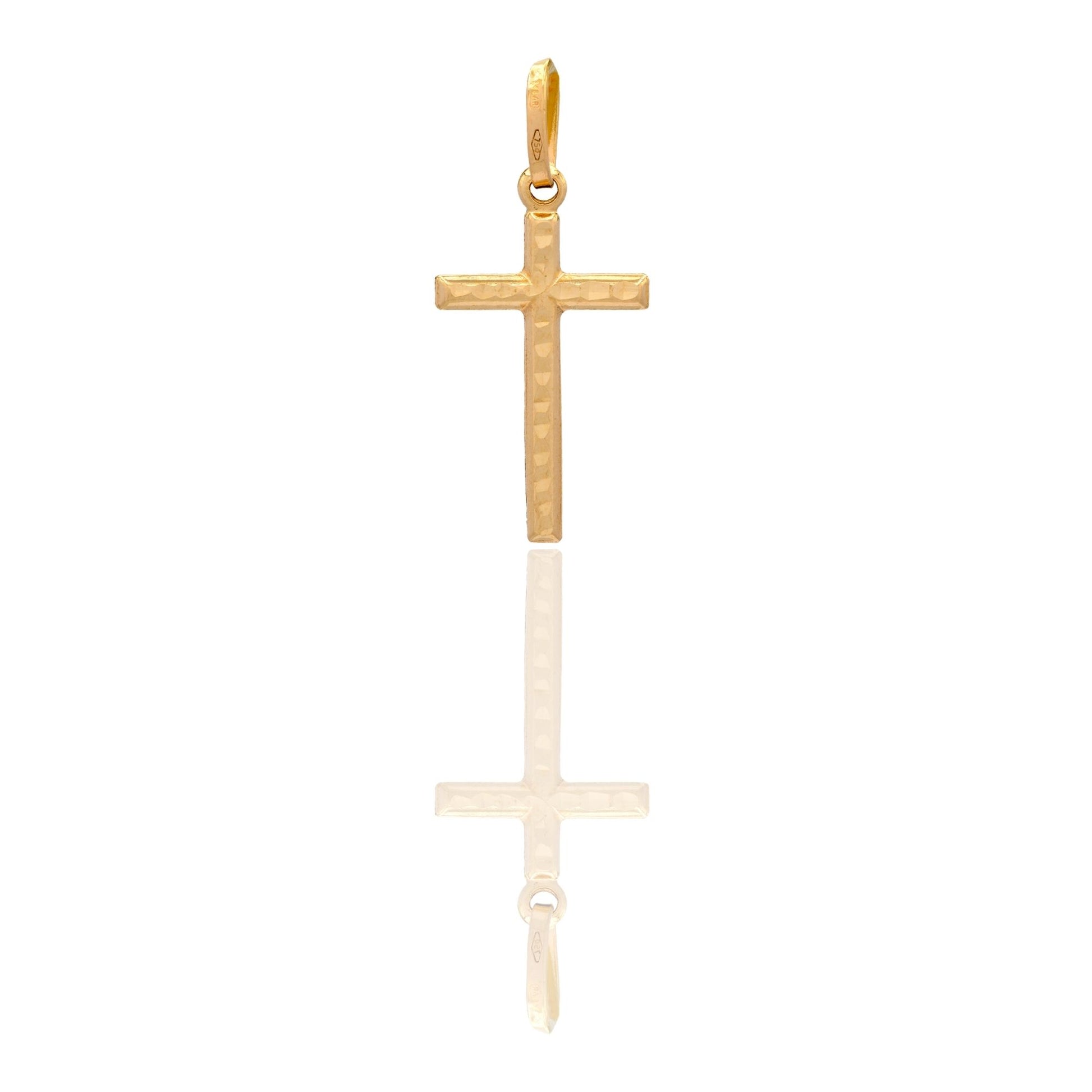 Ciondolo Oro Giallo Oro 18 carati Croce Tubolare Solo Oro cm.2,5x1,2