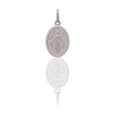 Ciondolo Oro Bianco Oro 18 carati Madonna Miracolosa  Solo Oro cm.2,5