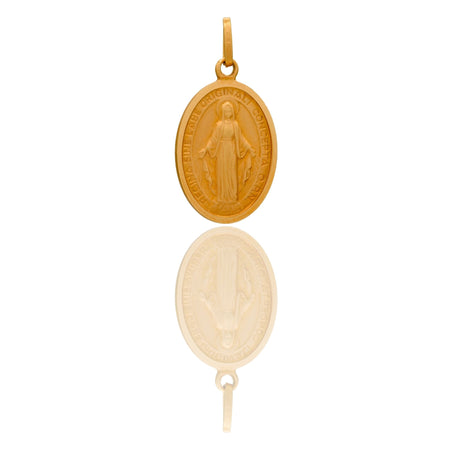 Ciondolo Oro Giallo Oro 18 carati Madonna Miracolosa  Solo Oro cm.3