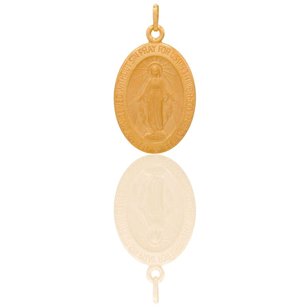 Ciondolo Oro Giallo Oro 18 carati Madonna Miracolosa  Solo Oro cm.3,8