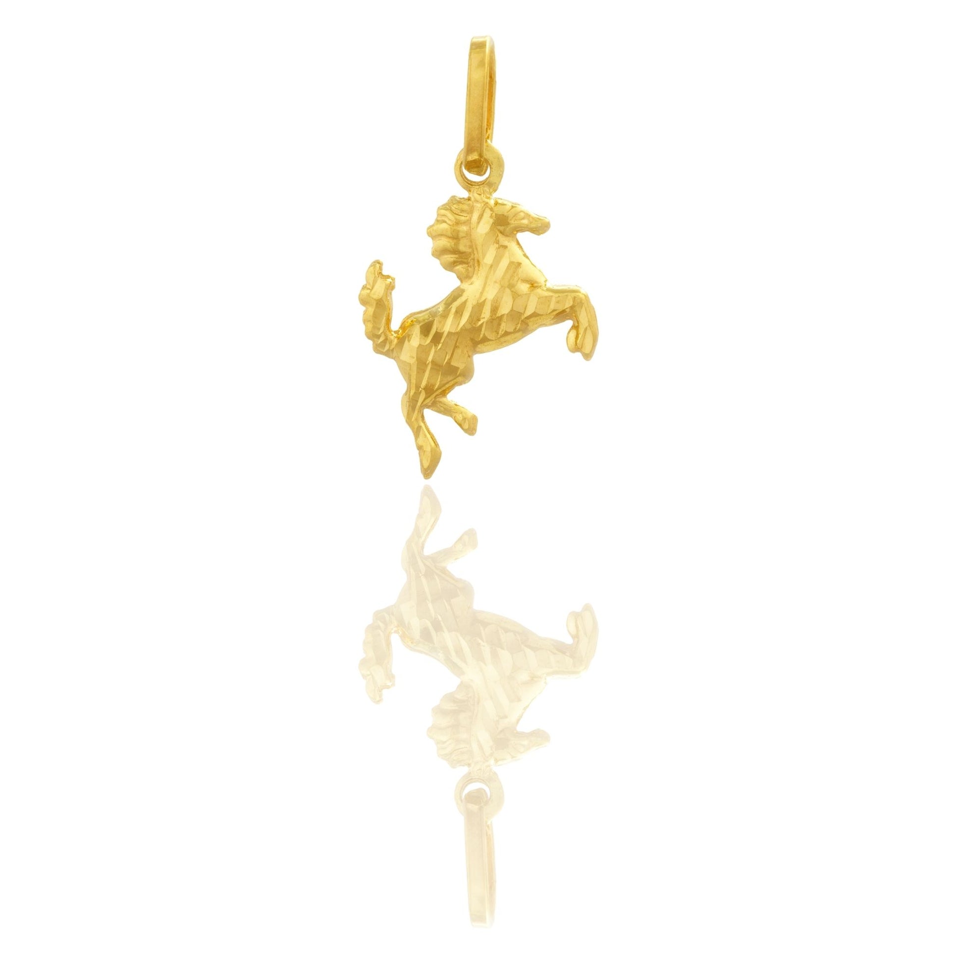 Ciondolo Oro Giallo Oro 18 carati Cavallino Solo Oro cm.2