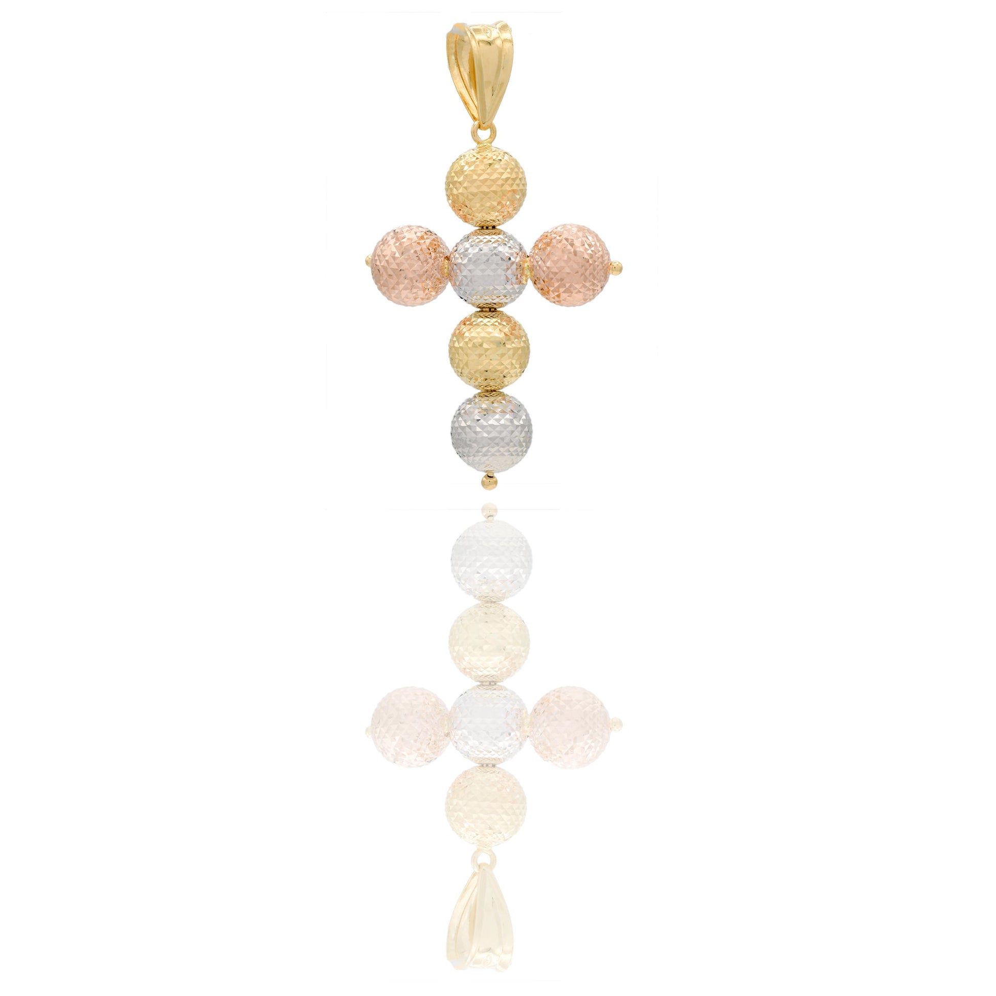 Ciondoli Oro Giallo, Oro Bianco, Oro Rosa Sfaccettata, Sfere  Solo Oro cm.5,5x3; Sfera diam. mm. 9,7