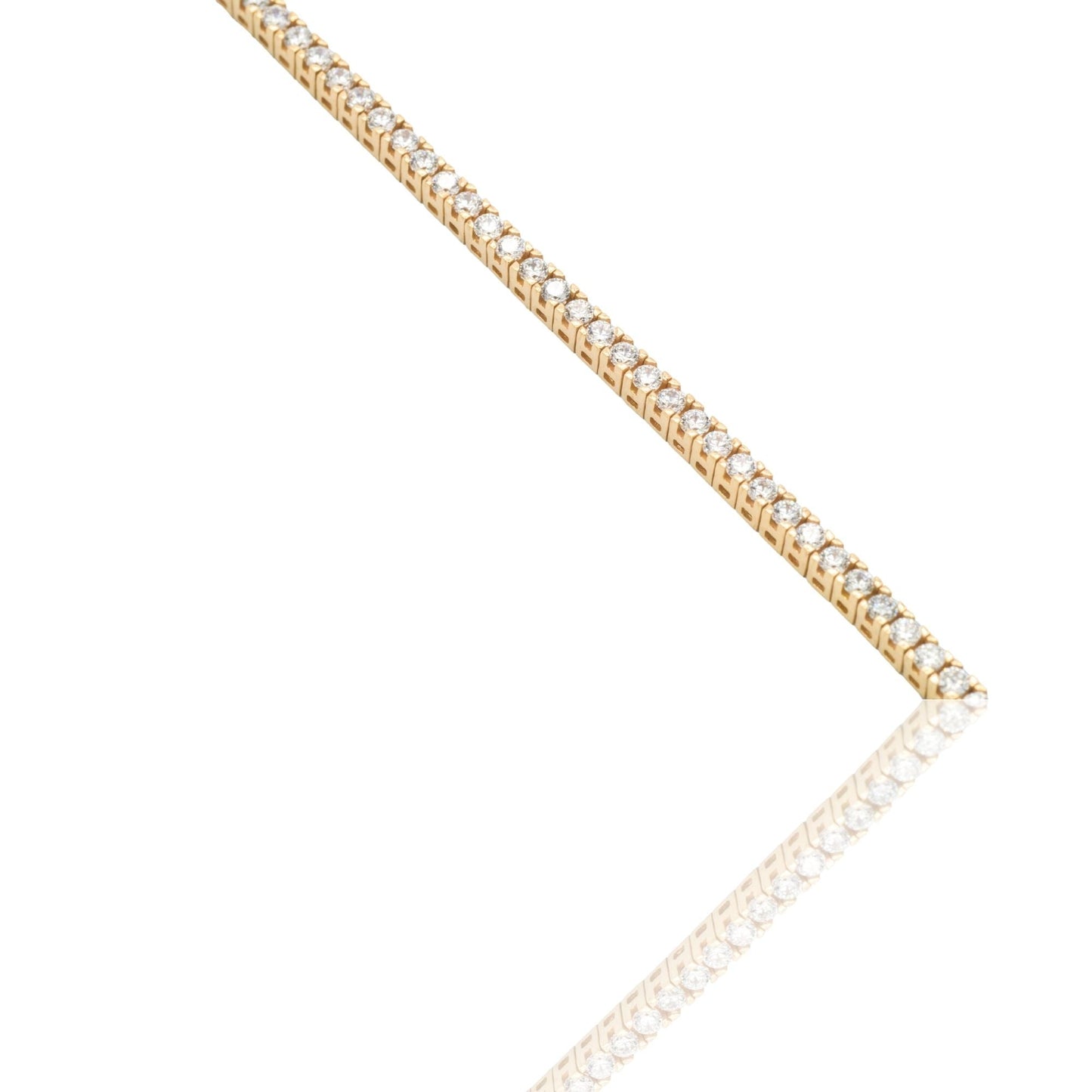 Bracciale Oro Giallo Oro 18 carati Tennis rigido Zirconi Bianchi lunghezza 18cm