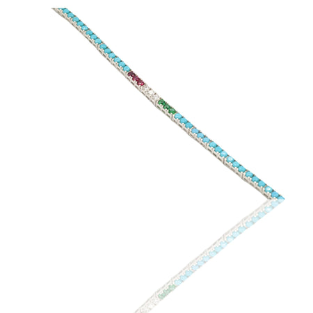 BRACCIALE TENNIS PIETRE AZZURRE A TERZINE