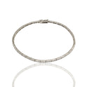 Bracciale Oro Bianco Oro 18 carati Tennis A Terzine Zirconi Bianchi cm. 18