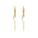 Orecchini Oro Giallo Oro 18 carati Fili Inrecciati Zirconi Bianchi cm. 2,2
