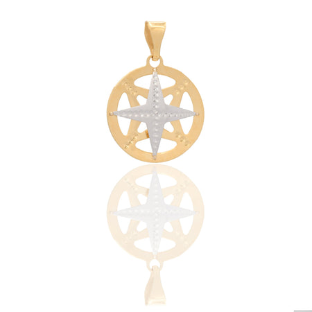 Ciondoli Oro Giallo Oro Bianco Oro 18 carati Rosa dei venti traforata Solo Oro 2cm x 1,5cm