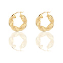 Orecchini Oro Giallo Oro 18 carati Cerchi Torchon   Solo Oro Spessore mm. 8 diametro interno cm. 1,50