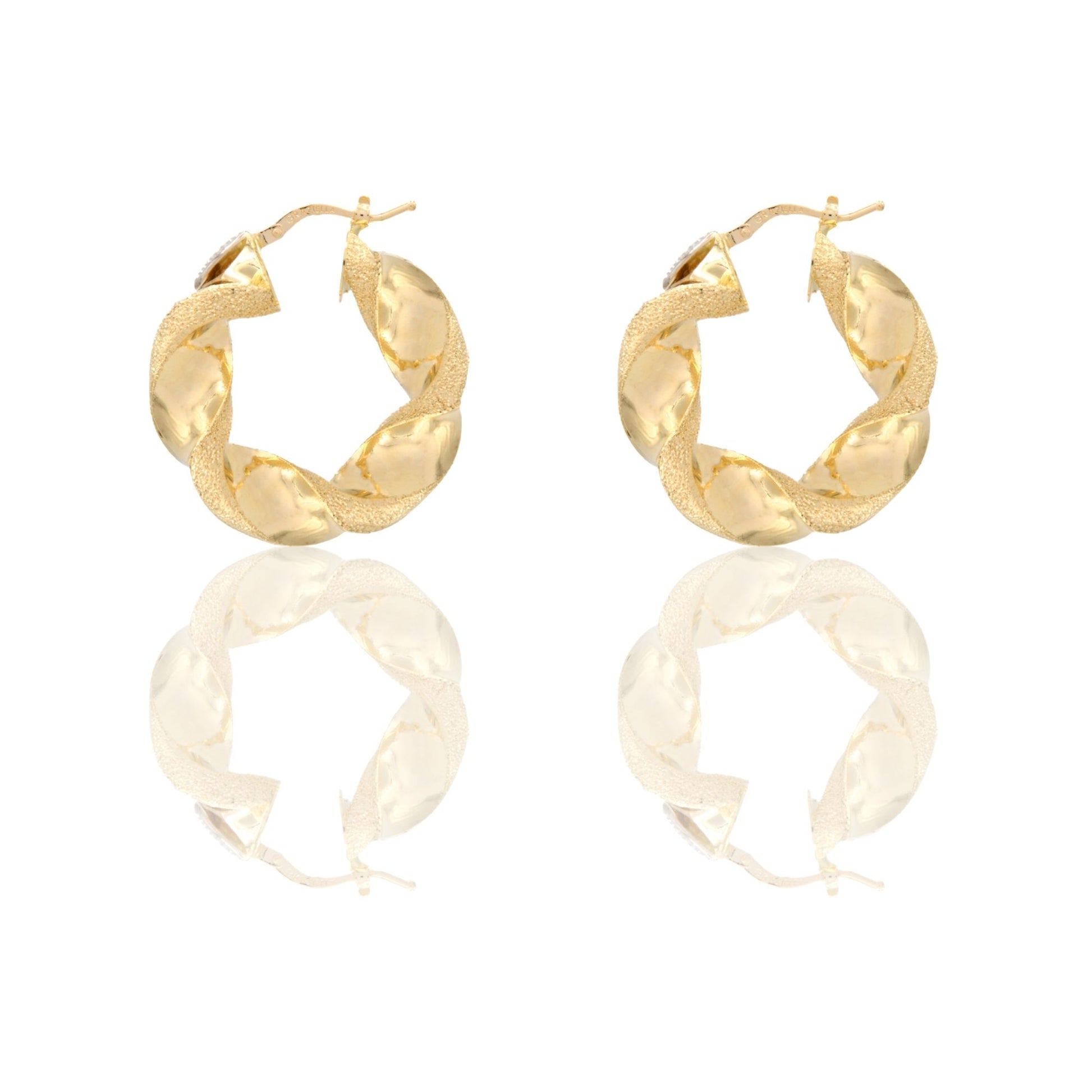 Orecchini Oro Giallo Oro 18 carati Cerchi Torchon   Solo Oro Spessore mm. 8 diametro interno cm. 1,50
