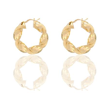 Orecchini Oro Giallo Oro 18 carati Cerchi Torchon   Solo Oro Spessore mm. 8 diametro interno cm.2,00