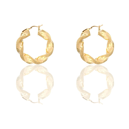 Orecchini Oro Giallo Oro 18 carati Cerchi Torchon   Solo Oro Spessore mm. 8 diametro interno  cm.2,5