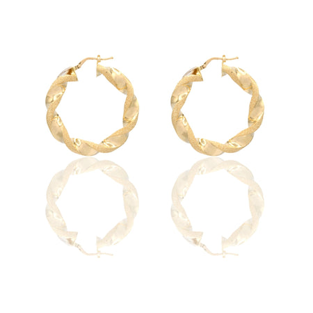 Orecchini Oro Giallo Oro 18 carati Cerchi Torchon   Solo Oro Spessore mm.6 diametro interno  cm.3,5
