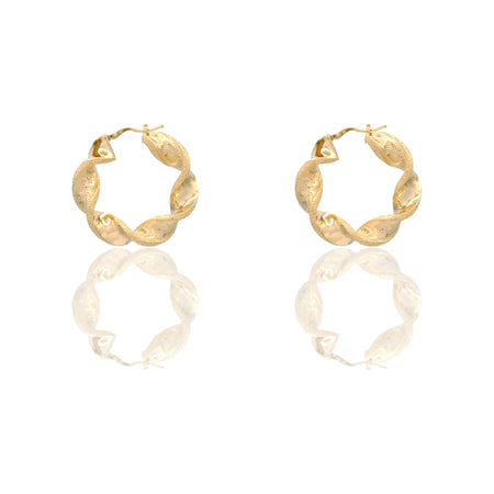 Orecchini Oro Giallo Oro 18 carati Cerchi Torchon Con Greca Solo Oro Spessore mm. 8 diametro interno  cm.3,5 