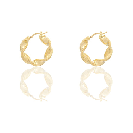 Orecchini Oro Giallo Oro 18 carati Cerchi Torchon Con Greca Solo Oro Spessore mm. 6 diametro interno  cm.2,5