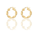 Orecchini Oro Giallo Oro 18 carati Cerchi Torchon Con Greca Solo Oro Spessore mm. 6 diametro interno  cm.2,5