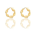 Orecchini Oro Giallo Oro 18 carati Cerchi Torchon Con Greca Solo Oro Spessore mm. 8 diametro interno  cm.7,5