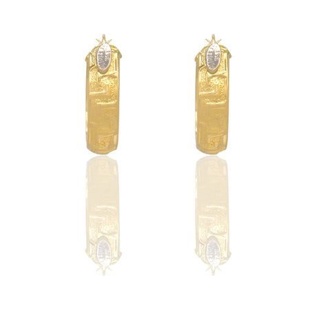 Orecchini Oro Giallo Oro Bianco Oro 18 carati Cerchi Bombati Solo Oro Spessore mm.6 diametro interno  cm.2,5