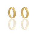 Orecchini Oro Giallo Oro Bianco Oro 18 carati Cerchi Squadrati  Solo Oro Spessore mm.6 diametro interno  cm.3