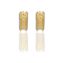 Orecchini Oro Giallo Oro Bianco Oro 18 carati Cerchi Piccoli Incavati Solo Oro Spessore mm.10 diametro interno  cm.2,5