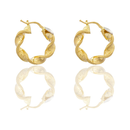 Orecchini Oro Giallo Oro 18 carati Cerchi Torchon Con Greca Solo Oro Spessore mm. 6 diametro interno  cm.2,5
