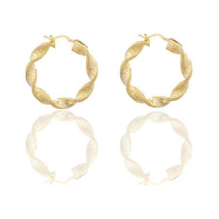 Orecchini Oro Giallo Oro 18 carati Cerchi Torchon Con Greca Solo Oro Spessore mm. 6 diametro interno  cm.3