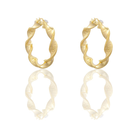 ORECCHINI DONNA CERCHI TORCHON CON GRECA