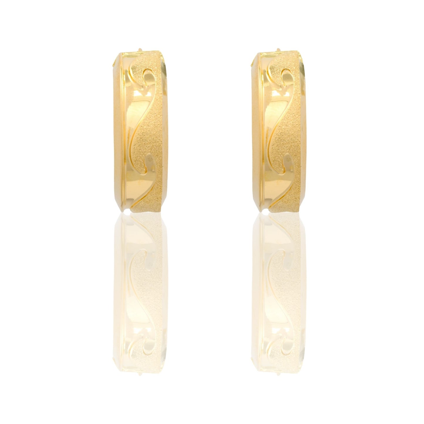Orecchini Oro Giallo Oro 18 carati  Cerchi Con Onde  Solo Oro Spessore mm.10 diametro interno  cm.2,5  