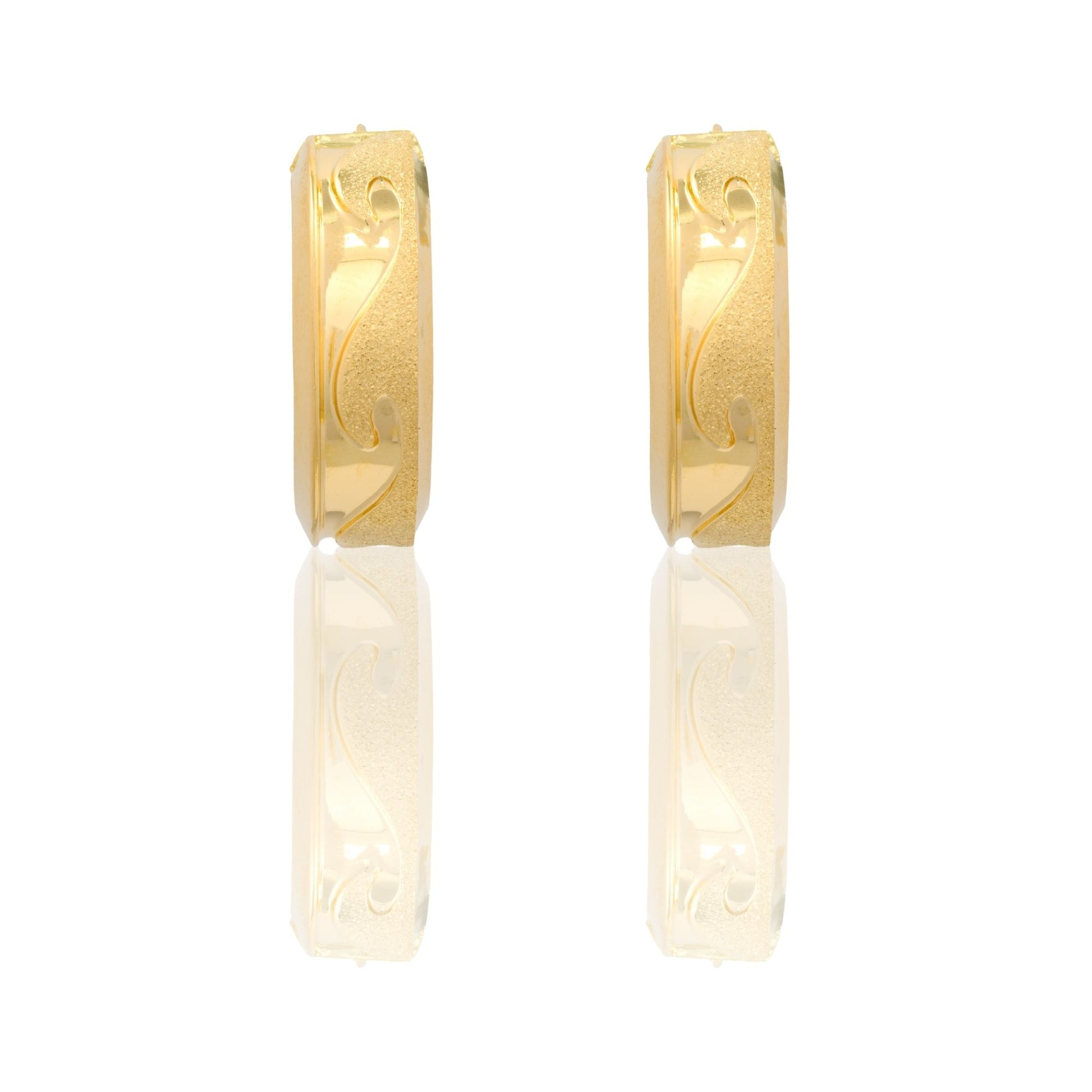 Orecchini Oro Giallo Oro 18 carati  Cerchi Con Onde  Solo Oro Spessore mm.10 diametro interno  cm.2,5  