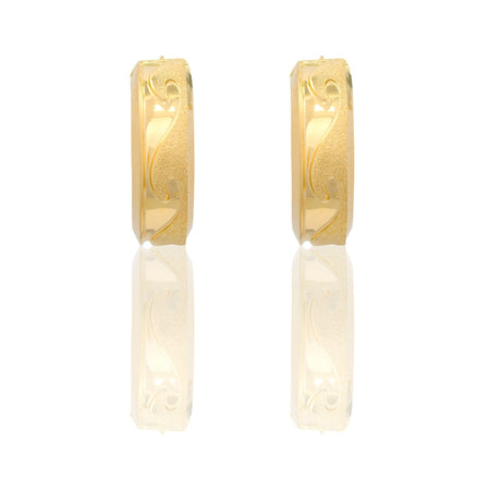 Orecchini Oro Giallo Oro 18 carati  Cerchi Con Onde  Solo Oro Spessore mm.10 diametro interno  cm.2,5  