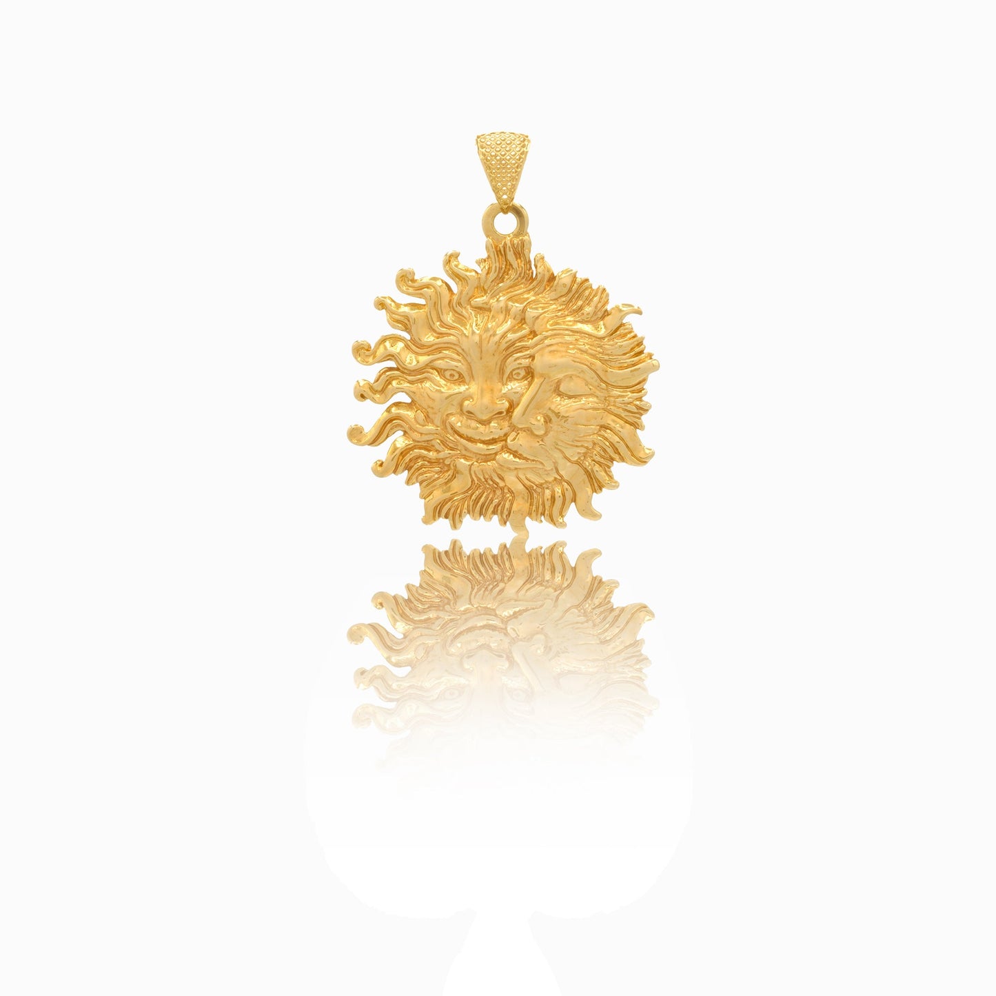 Ciondolo Oro Giallo Oro 18 carati Elettroformato Sole 2 Facce Solo Oro