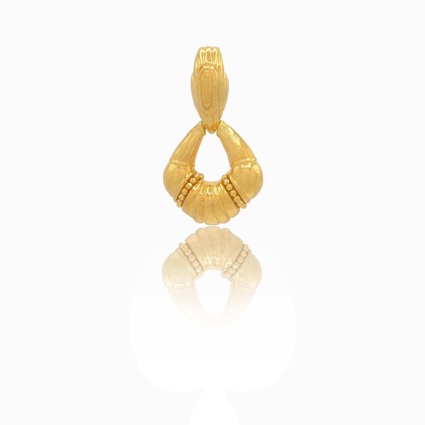 Ciondolo Oro Giallo Oro 18 carati Elettroformato Triangolare Solo Oro