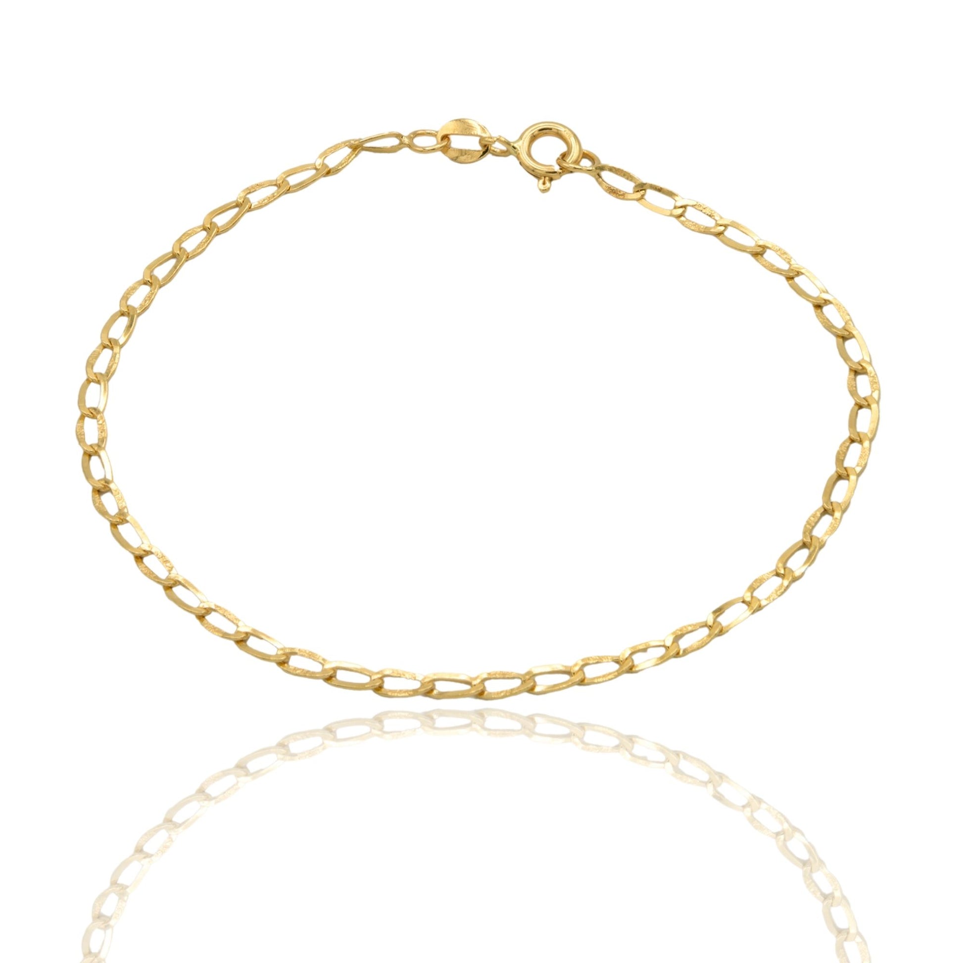 Bracciale Oro Giallo Oro 18 carati  Catena Maglia Anelli Solo Oro