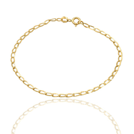 Bracciale Oro Giallo Oro 18 carati  Catena Maglia Anelli Solo Oro