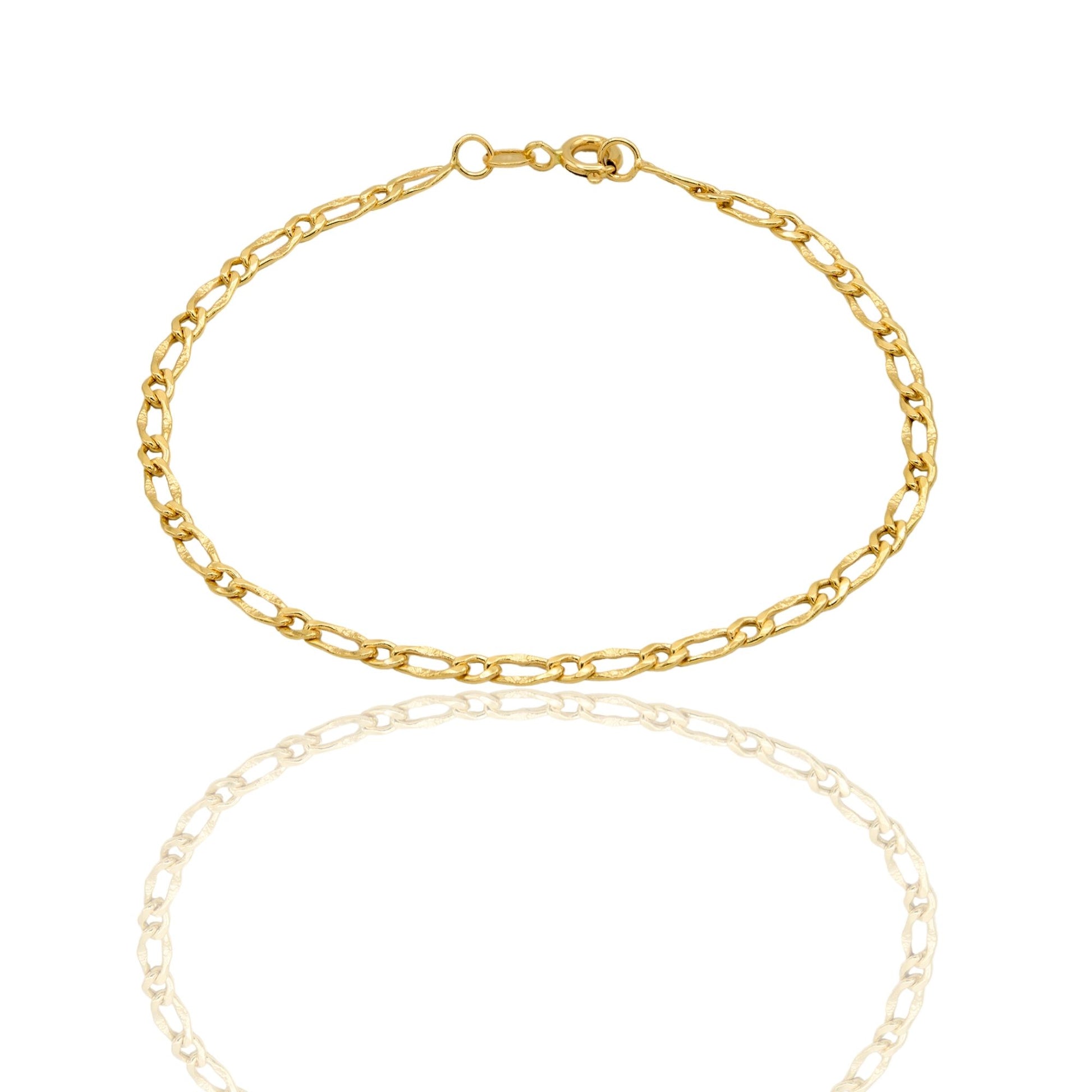 Bracciale Oro Giallo Oro 18 carati Catena Maglia  Ovale  E Tonda Solo Oro