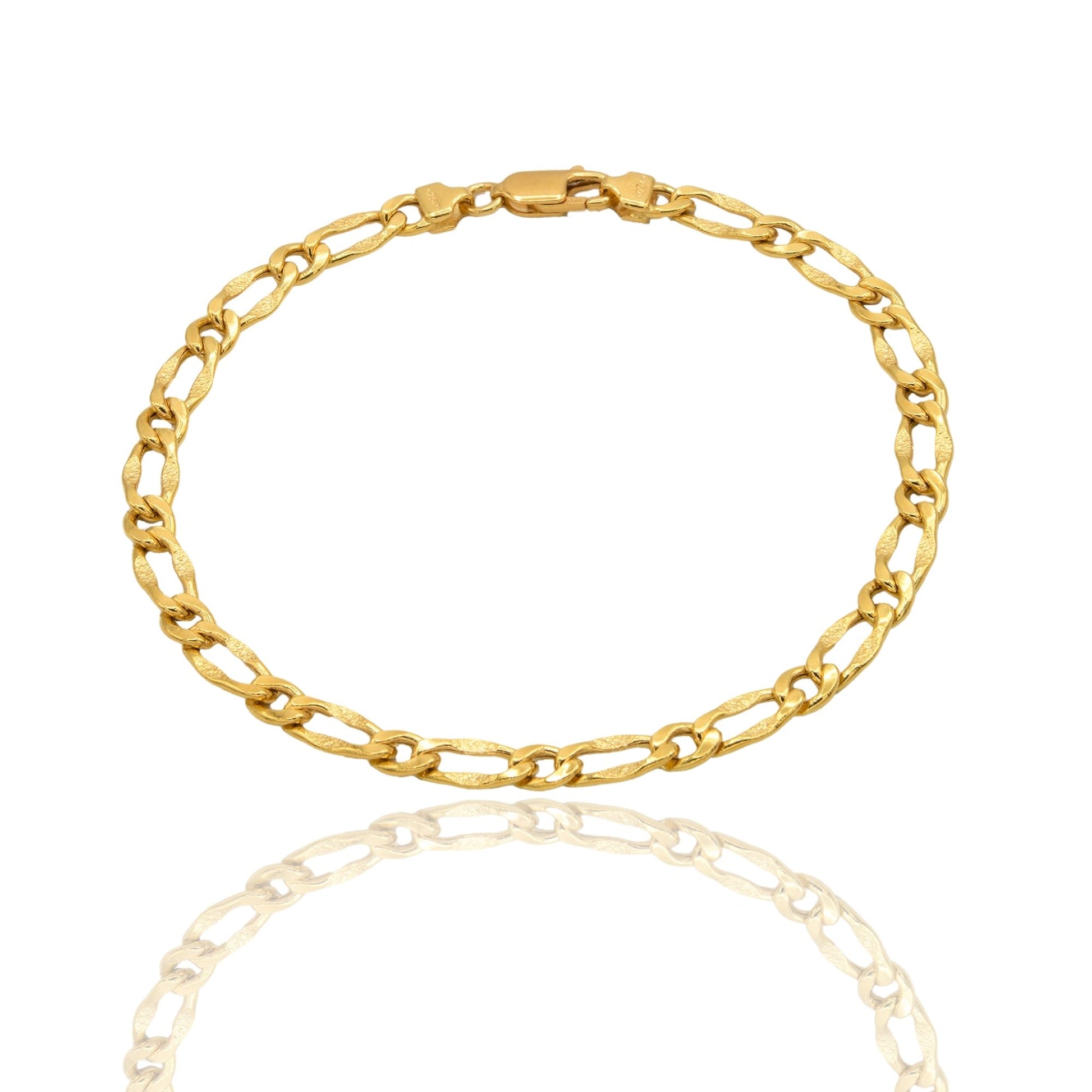 Bracciale Oro Giallo Oro 18 carati Catena Maglia  Ovale  E Tonda Solo Oro cm. 20