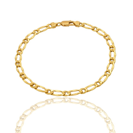 Bracciale Oro Giallo Oro 18 carati Catena Maglia  Ovale  E Tonda Solo Oro cm. 20
