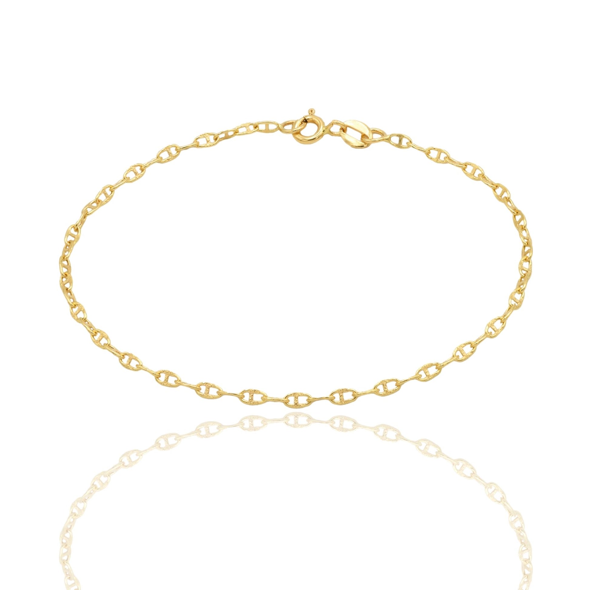 Bracciale Oro Giallo Oro 18 carati  Catena Maglia Marinara  Solo Oro