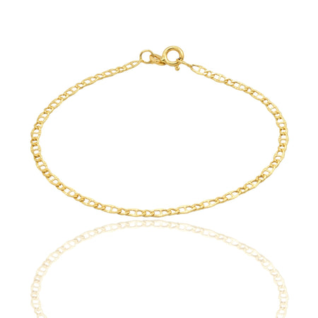 Bracciale Oro Giallo Oro 18 carati  Catena Maglia Marinara E Tonda Solo Oro