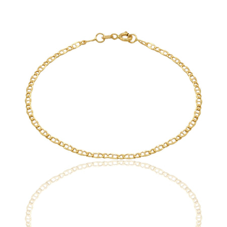 Bracciale Oro Giallo Oro 18 carati  Catena Maglia Marinara E Tonda Solo Oro cm. 20