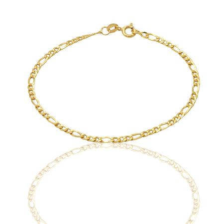 Bracciale Oro Giallo Oro 18 carati Catena Maglie Alternate Tonde E Ovali Solo Oro